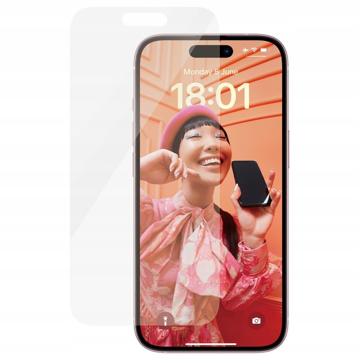 Folie ecran pentru Apple Iphone 15, PanzerGlass, Sticla securizata, 14.19 x 6.59 cm, Transparent
