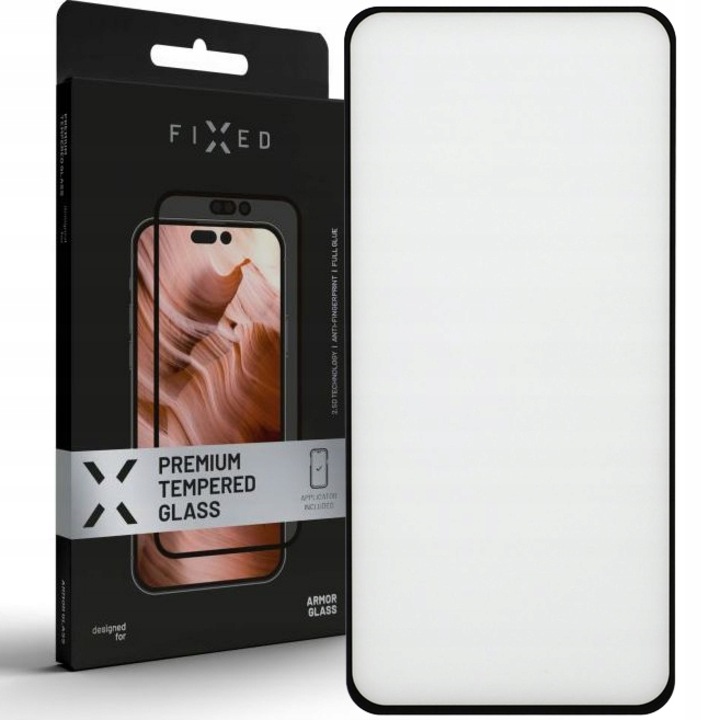 Védőfólia Galaxy A54 5G-hez, Fix, Üveg, Fekete keret, Átlátszó