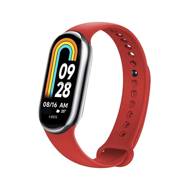 FIXED szilikon szíj Xiaomi Mi Band 8 okosórához, piros, 227095, Okosóra kiegészítő