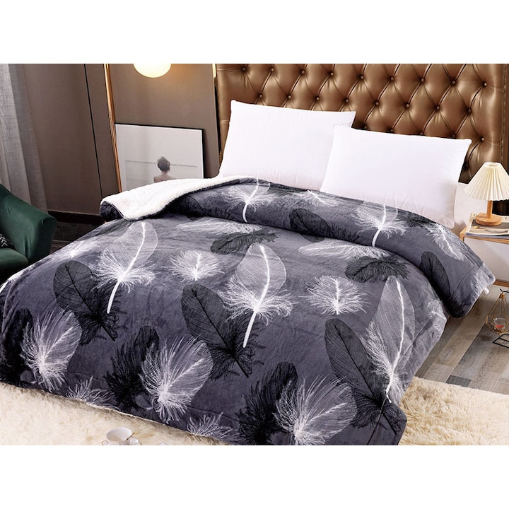Cocolino одеяло с полар, Dormy, черно мастило, 200x230 см