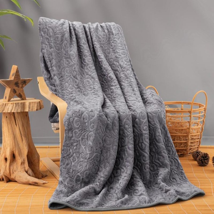 Одеяло за 2 души, Cottonbox, Seim Grey, микрофибър, 220x240 см