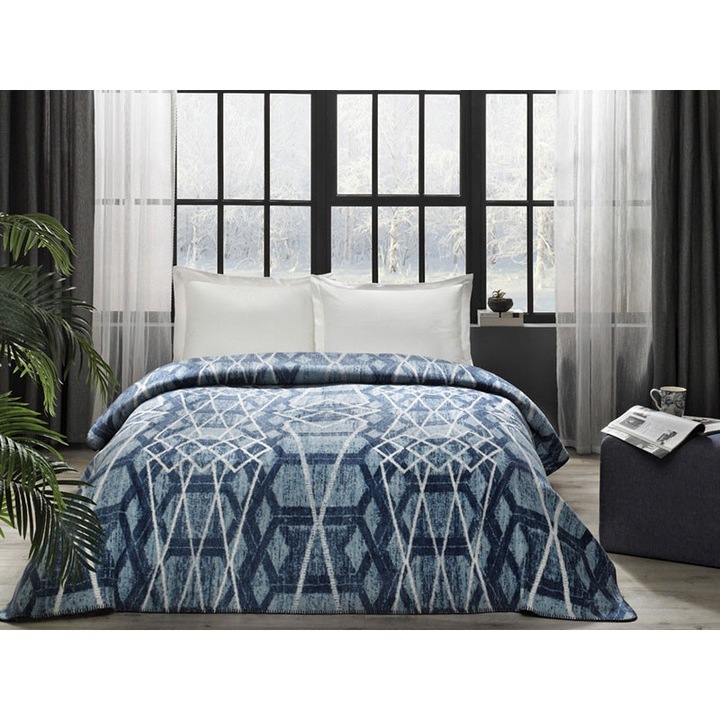 Одеяло за 2 души, TAC, Jenny Blue, Памук, 200x220 см