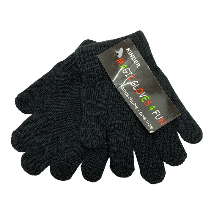 Mănuși pentru copii JUP Kleinkinder Magic Glover 4 Fun, Negru