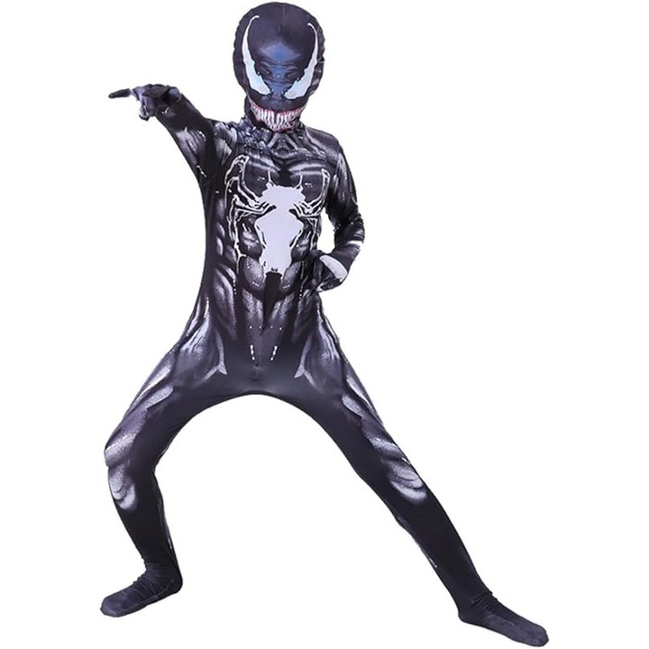 Venom gyerek jelmez, fitted, fekete, 7-8 éves korig