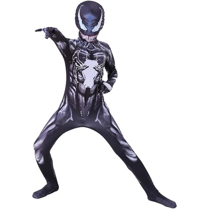 Costum copii Venom, mulat, negru, 5-6 ani
