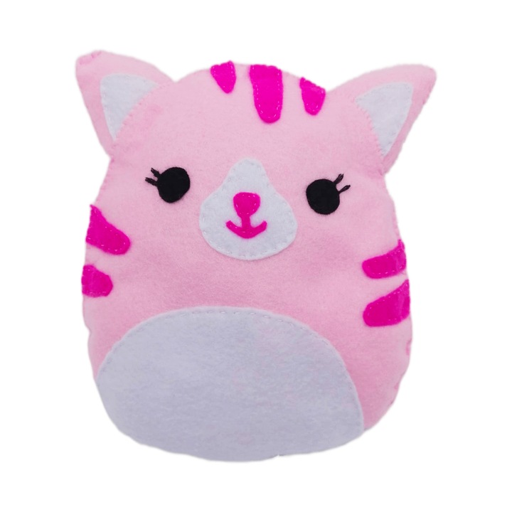 Jucarie Pisica din fetru roz Squishmallows