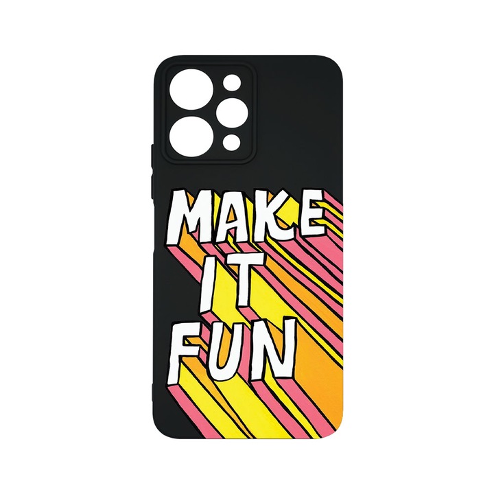 Husa BestCase® Premium Liquid Silicon, Compatibila Cu Xiaomi Redmi 12 4G, Make It Fun, SLIM 1.2MM, Microfibra in interior, Antisoc, Protectie Camera, Margini ridicate pentru protectia ecranului, PB 494