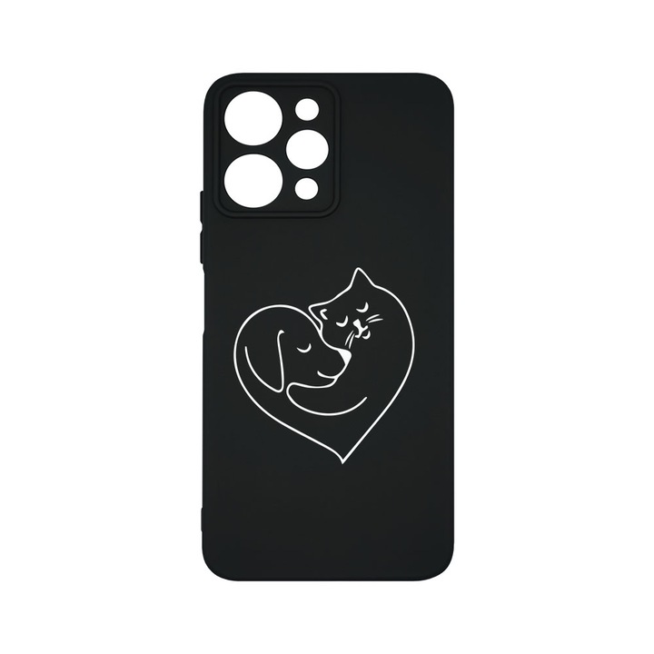 Husa BestCase® Premium Liquid Silicon, Compatibila Cu Xiaomi Redmi 12 4G, Dog And Cat Love, SLIM 1.2MM, Microfibra in interior, Antisoc, Protectie Camera, Margini ridicate pentru protectia ecranului, PB 739