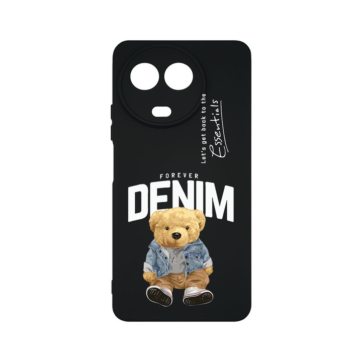 BestCase Liquid Szilikon telefontok, Realme 11 5G, Denim Style Teddy Bear, 1.2mm, kamera védelem, mikroszálas puha belső, PB 930