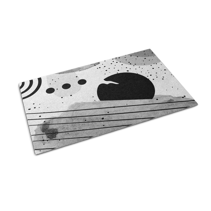 Bejárati szőnyeg, Tulup, Geometriai minták, Szürke, 60 cm x 40 cm, 0000088036