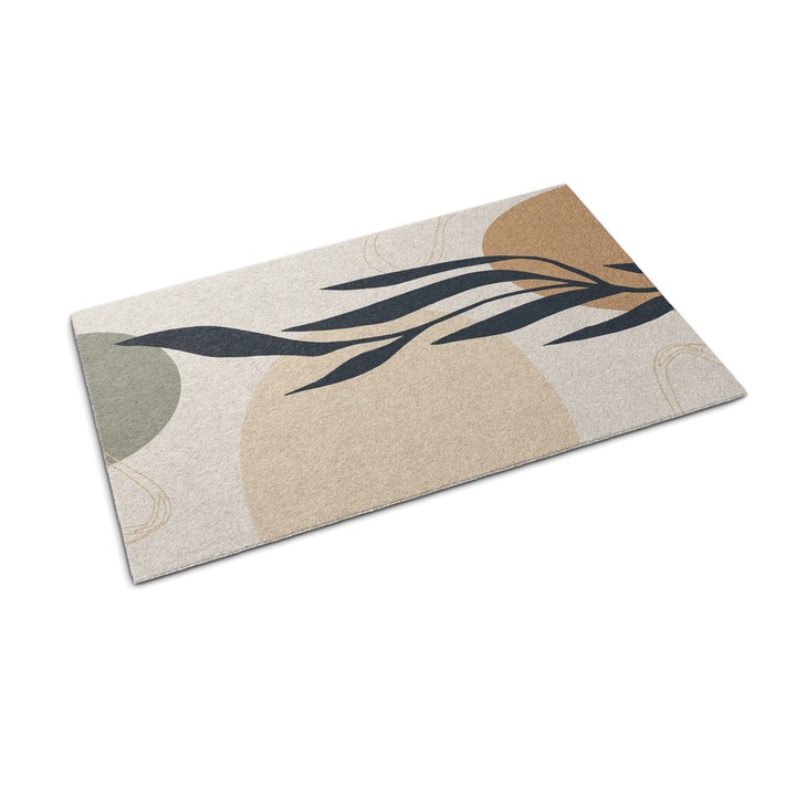 Bejárati szőnyeg, Tulup, Levél növényen, Bézs, 150 cm x 100 cm, 010650710030000088044