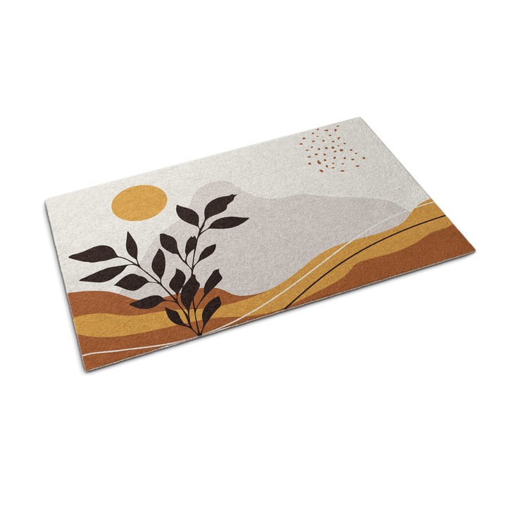 Bejárati szőnyeg, Tulup, Napos táj, Barna, 60 cm x 40 cm, 0000088058