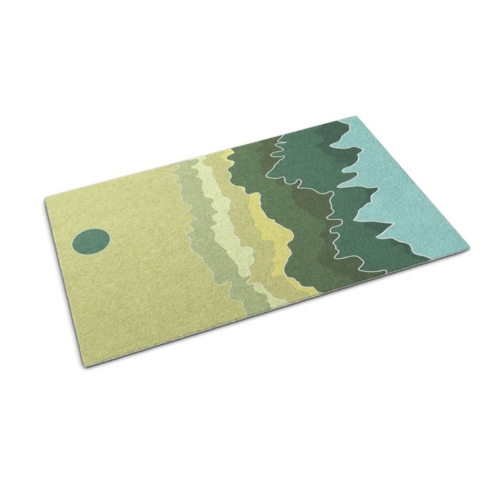 Bejárati szőnyeg, Tulup, Hegyek összefoglalója, Zöld, 60 cm x 40 cm, 0000077464