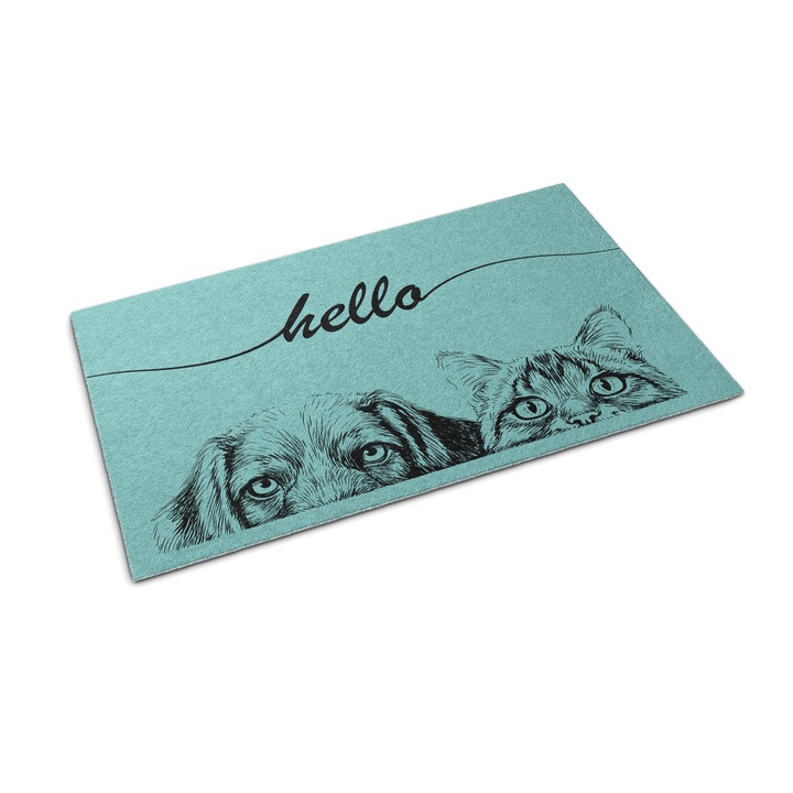 Bejárati szőnyeg, Tulup, Szia, Kék, 60 cm x 40 cm, 0000088105