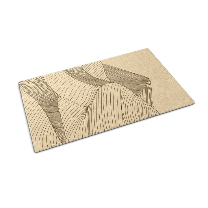 Bejárati szőnyeg, Tulup, Geometrikus desszert, Bézs, 60 cm x 40 cm, 0000077693