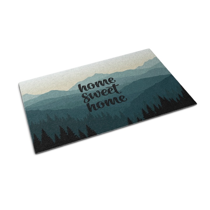Bejárati szőnyeg, Tulup, Édes otthoni hegyek, Zöld, 60 cm x 40 cm, 0000088119