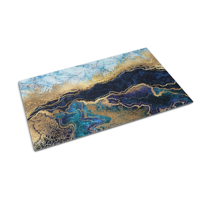 Bejárati szőnyeg, Tulup, Üveggolyó, Kék, 60 cm x 40 cm, 0000077523