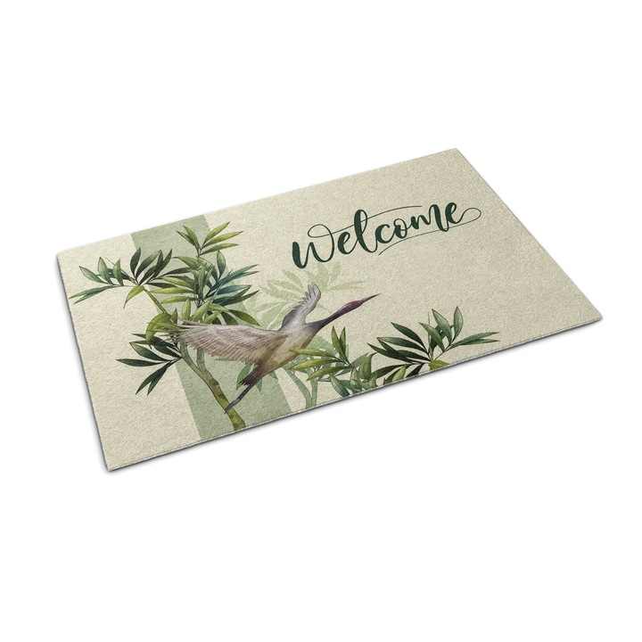 Bejárati szőnyeg, Tulup, japán stílus, Bézs, 60 cm x 40 cm, 0000088175