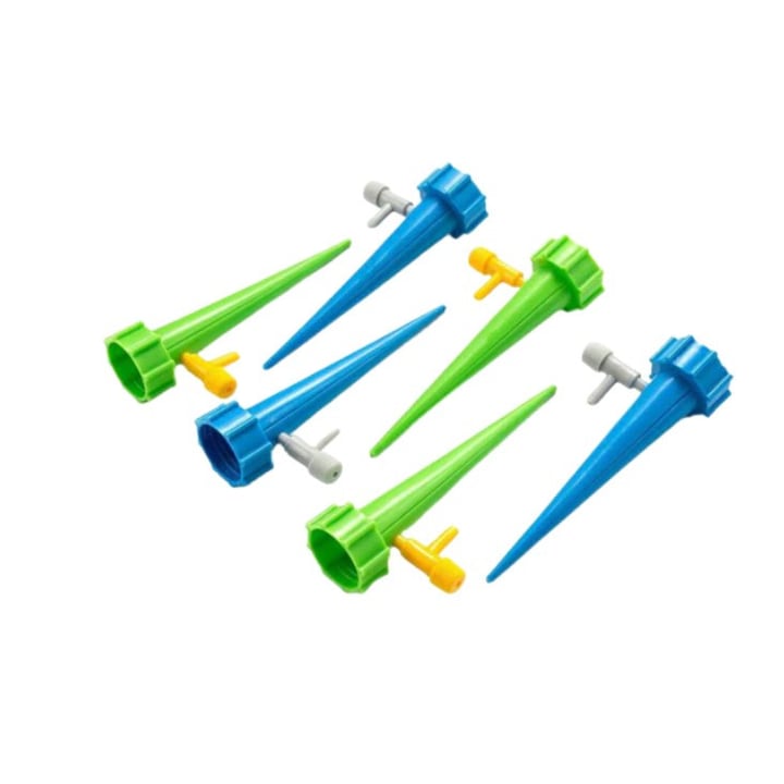 Комплект от 12 броя капкообразуватели MIROXA®DripDrop с клапан за поливане на растения, PVC, Син и зелен