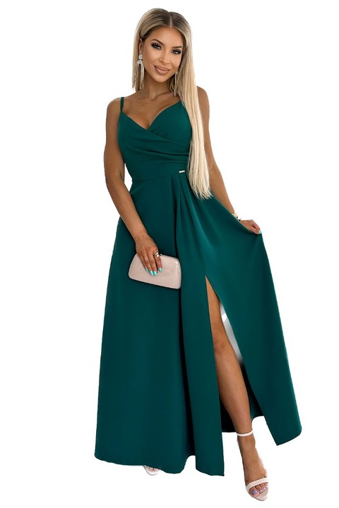 Rochie eleganta dama, Numoco, Chiara, verde, M