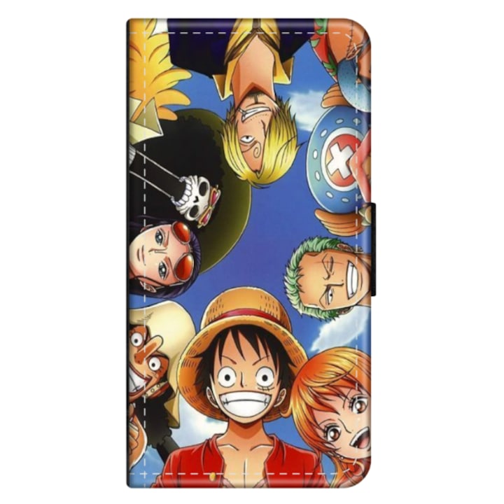 Персонализиран калъф книга HQPrint за Apple iPhone XS, модел One Piece, многоцветен, S1D1M0001