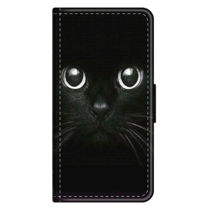 Personalized Swim Case book cover за OPPO Reno7 Lite 5G, модел Black Cat #1, многоцветен, S1D1M0015