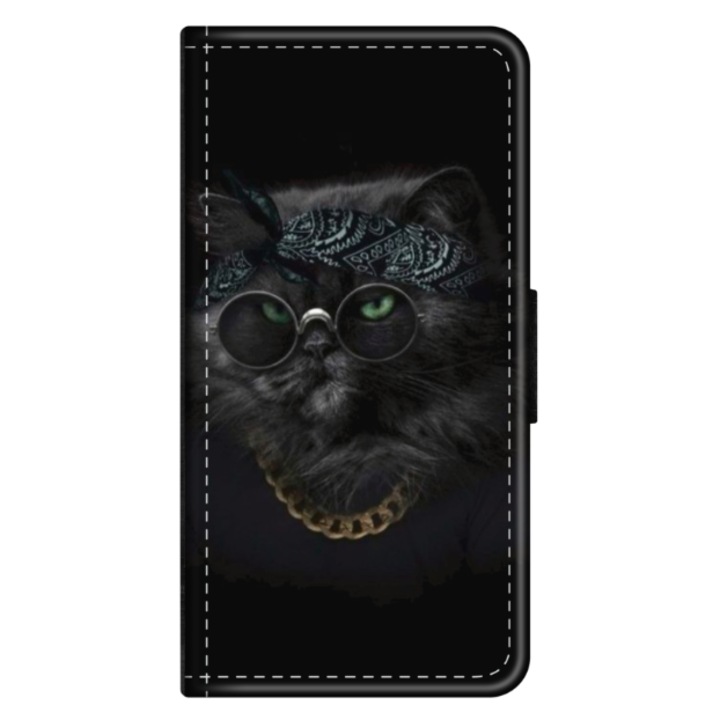 Персонализиран калъф книга HQPrint за Samsung Galaxy A53 5G, модел Black Cat #4, многоцветен, S1D1M0097