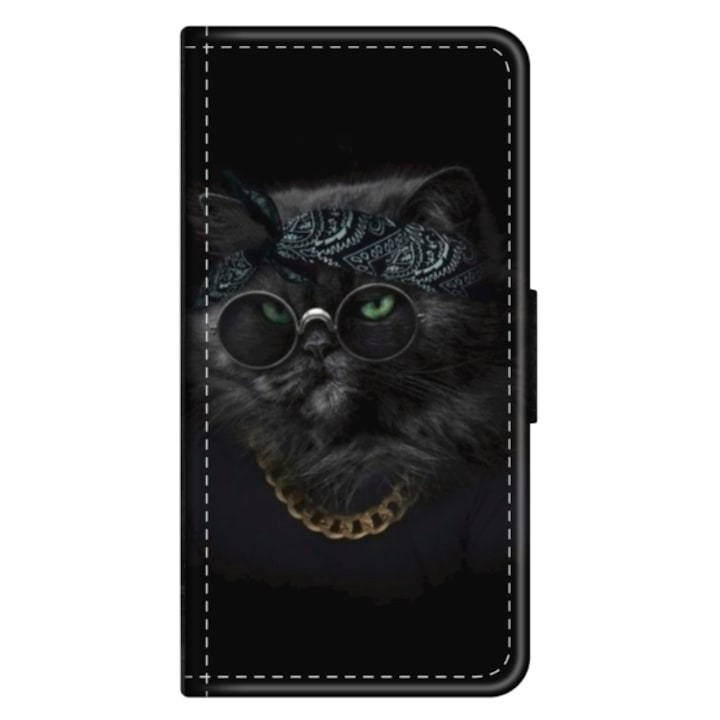 Персонализиран калъф книга HQPrint за Samsung Galaxy A32 5G, модел Black Cat #4, многоцветен, S1D1M0097