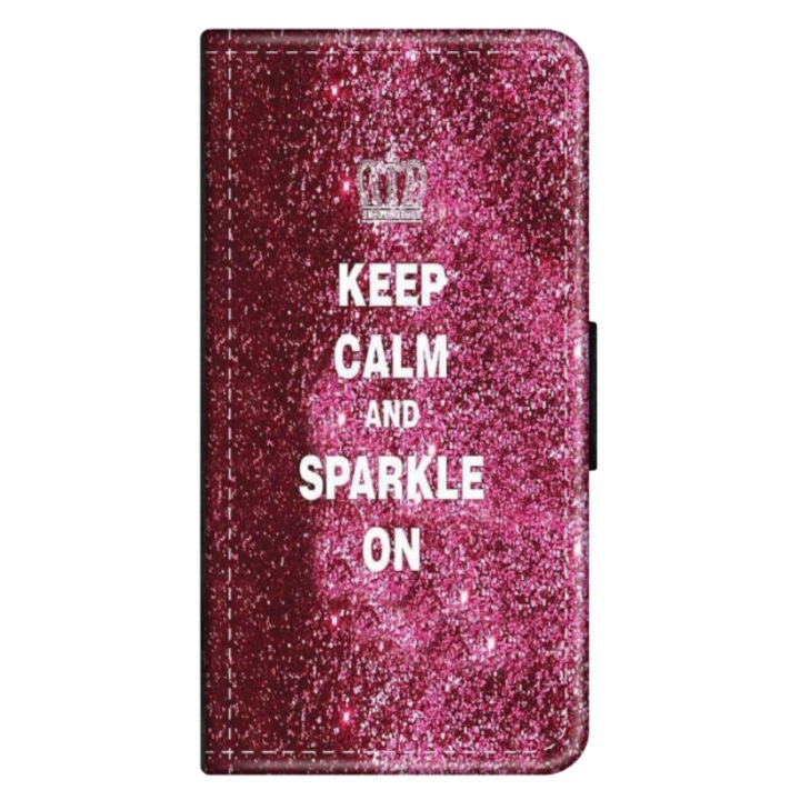 Husa personalizata tip carte HQ Print pentru Xiaomi Mi 11 Lite, model Keep Calm and Sparkle On, multicolor, S1D1M0252
