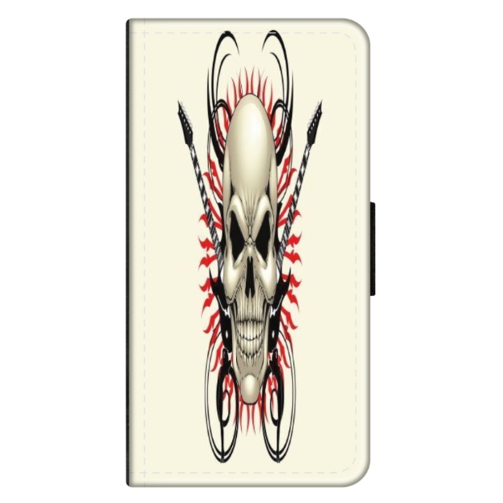 Персонализирана HQPrint корица книга за Apple iPhone XS Max, модел Skull #1, многоцветна, S1D1M0284