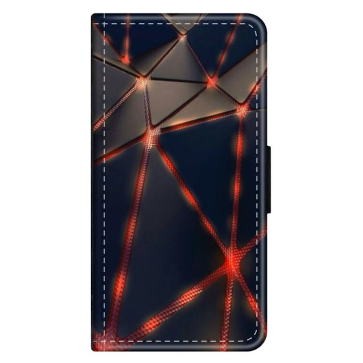 Персонализиран калъф книга HQPrint за Apple iPhone 12 Mini, модел Lava Triangles, многоцветен, S1D1M0367