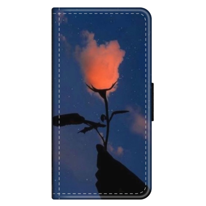 Husa personalizata tip carte HQ Print pentru OPPO Reno 7 5G, model Sky Flower, multicolor, S1D1M0159