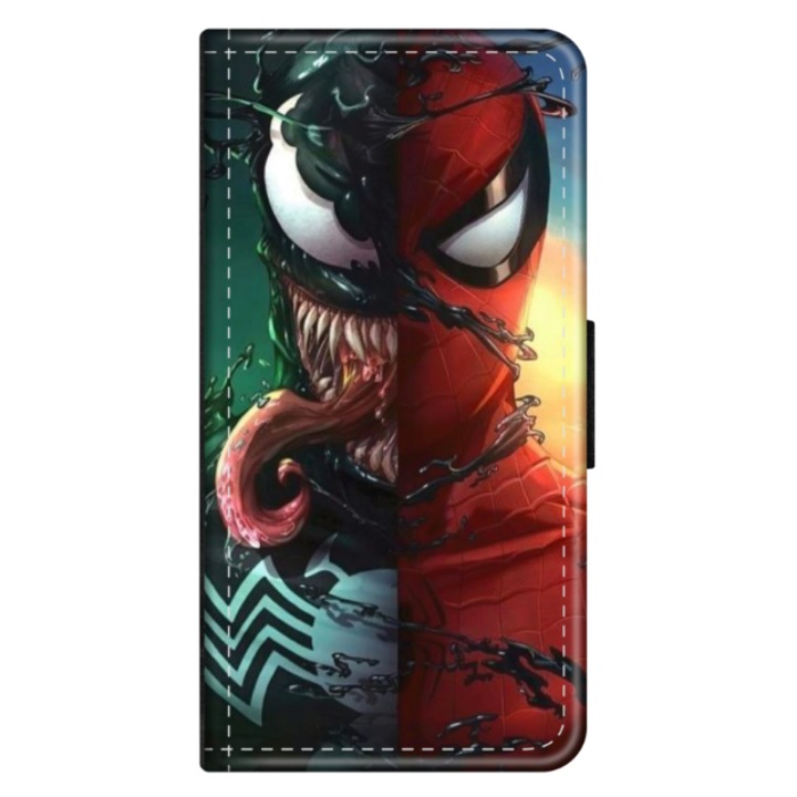 Személyre szabott HQPrint könyves tok Apple iPhone 7 telefonhoz, Spiderman #5 modell, sokszínű, S1D1M0171