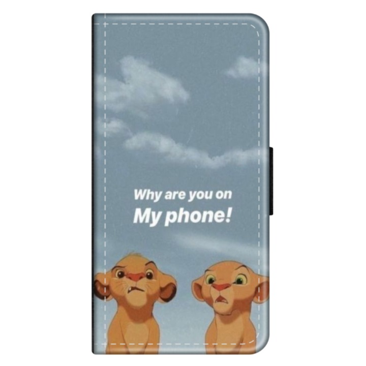 Personalized Swim Case book cover за Motorola Moto G8 Plus, модел Why are you on my phone, многоцветен, S1D1M0220