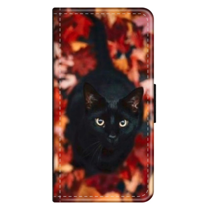 Персонализиран калъф книга HQPrint за Samsung Galaxy A53 5G, модел Black Cat #3, многоцветен, S1D1M0017