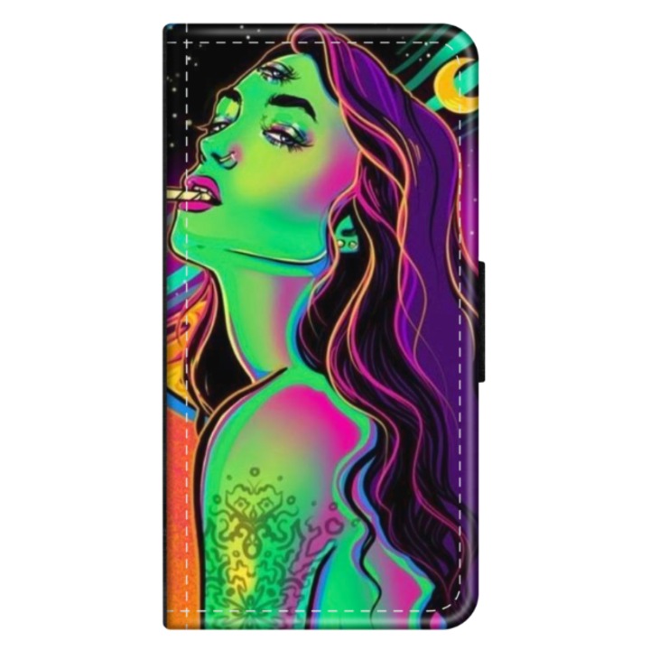 Husa personalizata tip carte HQ Print pentru Huawei Mate 50, model Colorful Girl, multicolor, S1D1M0249