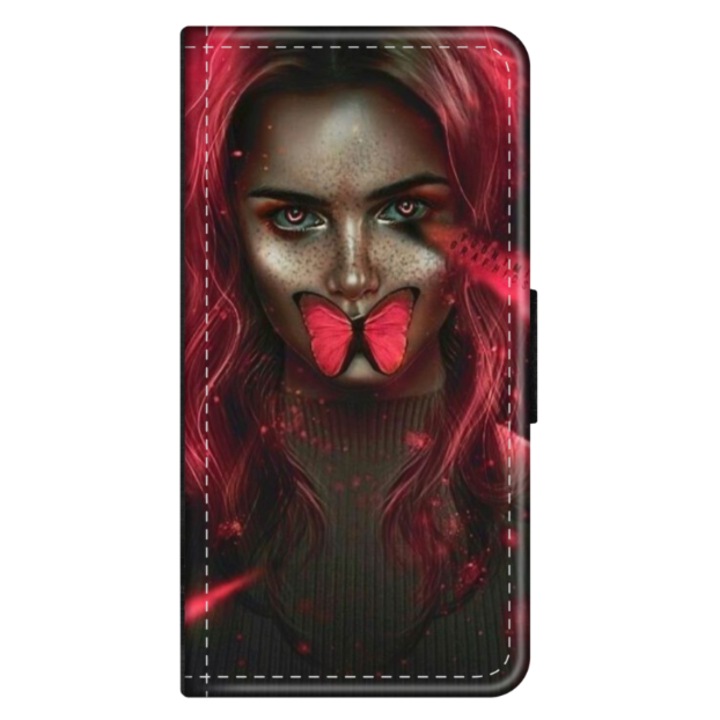 Personalized Swim Case book cover за Motorola Moto G8 Power Lite, модел Butterfly Mouth #2, многоцветен, S1D1M0352