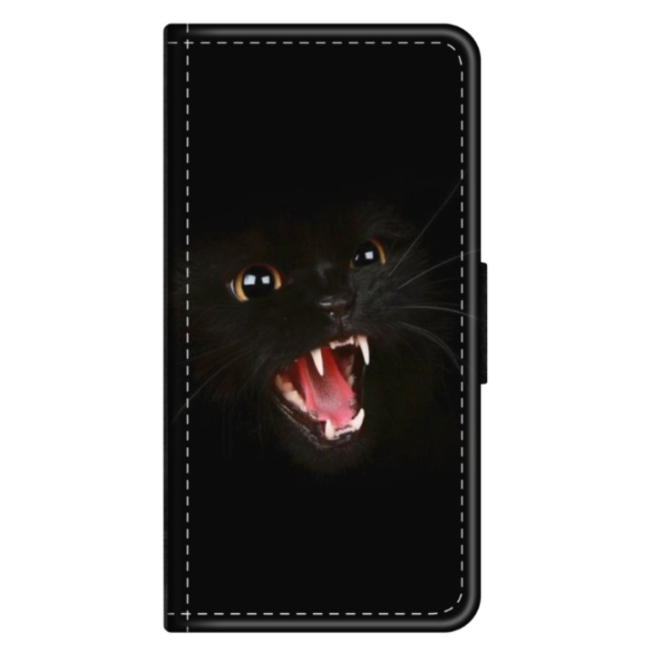 Персонализиран калъф книга HQPrint за Samsung Galaxy A53 5G, модел Black Cat #2, многоцветен, S1D1M0016