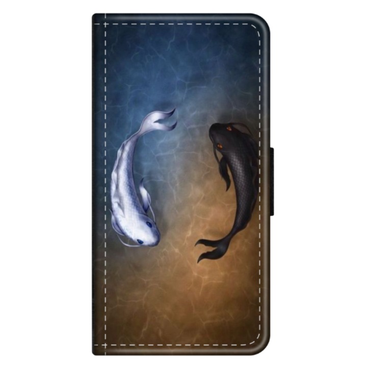 Husa personalizata tip carte HQ Print pentru OPPO A98, model Ying and Yang Fish, multicolor, S1D1M0390