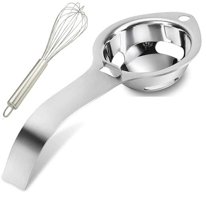 Set separator de oua si tel, Cersaty, Otel inoxidabil, Argintiu