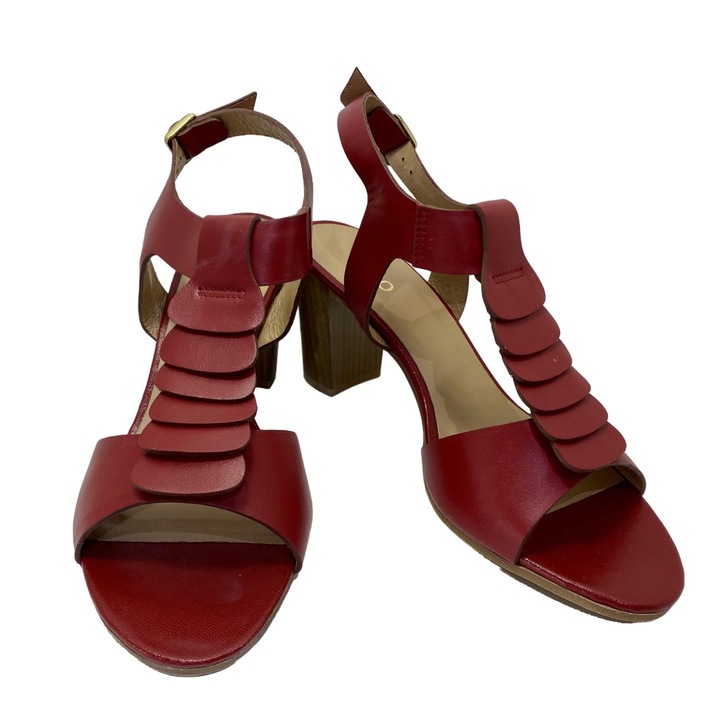 Sandale dama, Higo, Piele naturala, Rosu, Rosu
