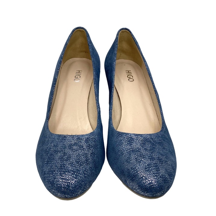 Pantofi de dama, Higo, Piele naturala, Albastru, Albastru
