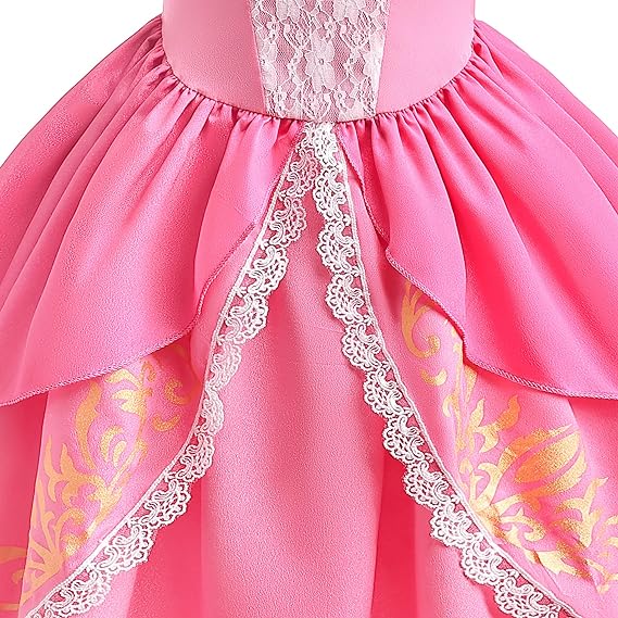Printesa Rzo Set rochie printesa cu accesorii Peach, Poliester, Roz, 150 cm - eMAG.ro