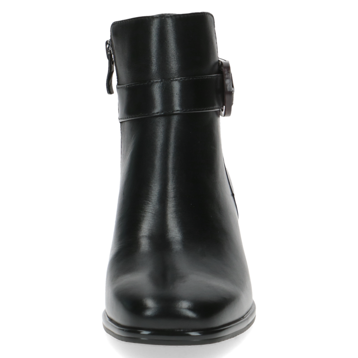 Дамски ниски боти, Caprice, Естествена кожа, Черни, Черен, 38