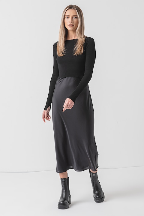 AllSaints, Разкроена рокля Hera и пуловер, Черен