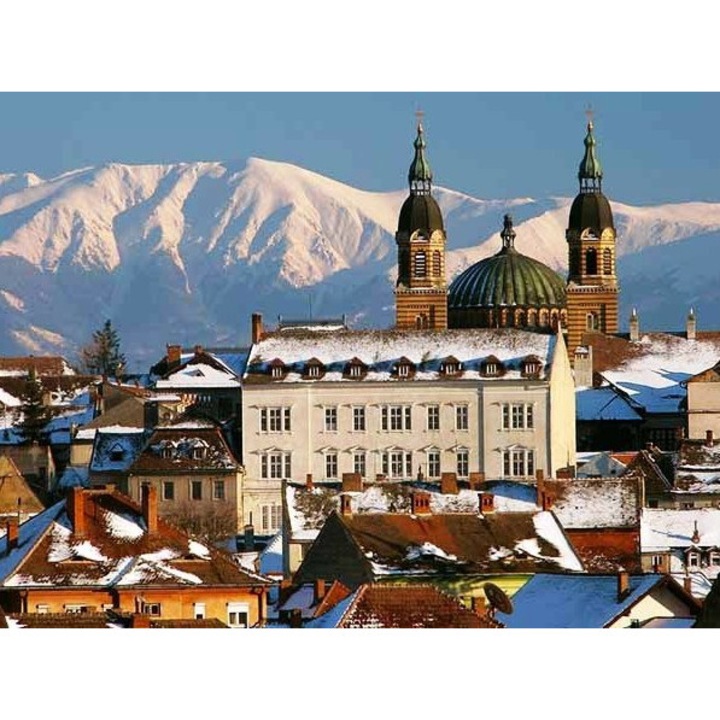 Tablou GM100, Sibiu, Pictura cu Diamante, Goblen cu pietre 5D, cu rama de lemn, 40 x 50 cm