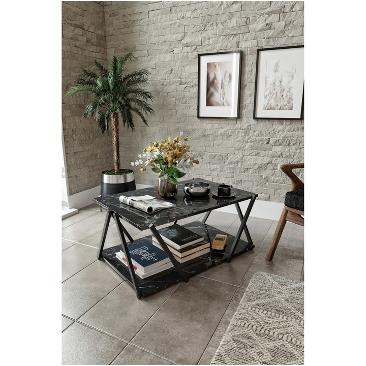 Masuta cafea Gauge Concept, Kasva 90x60x7 Negru