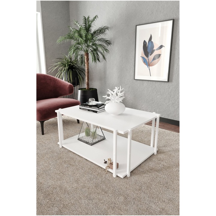Masuta cafea Gauge Concept, Tab 90x60x7 Alb