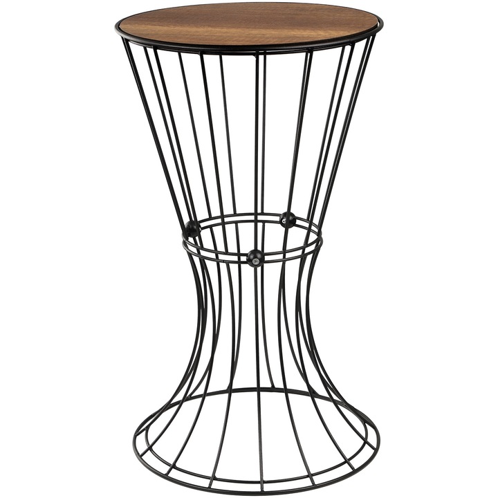 Masuta de cafea Gauge Concept, 32x32x56 cm, Negru, Nuc
