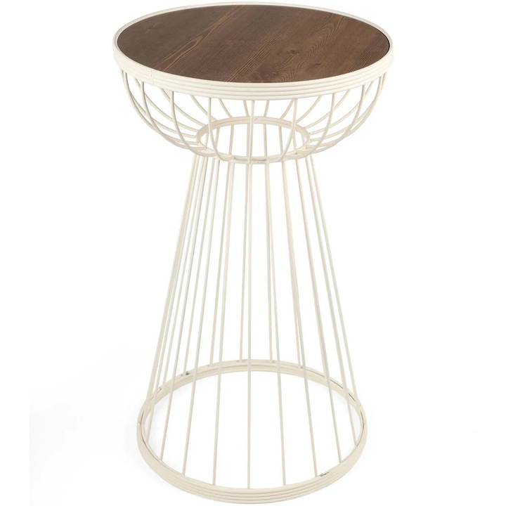 Masuta de cafea Gauge Concept, 35x35x58 cm, Alb, Nuc